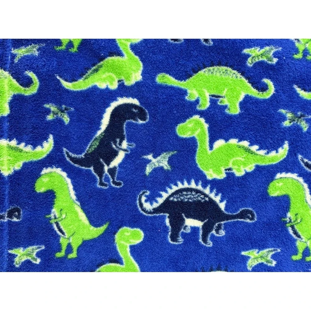 Sam Salem & Sons Blue Green Dinosaur Baby Blanket Soft‎ Fleece Lovey Boy